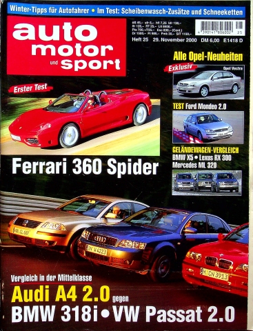 Deckblatt Auto Motor und Sport (25/2000)